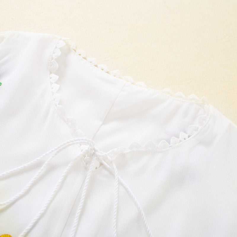 Vestido de Gasa Bordada para Mamá e Hija