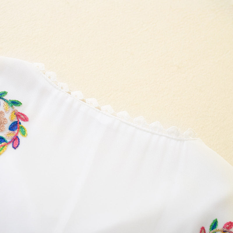 Vestido de Gasa Bordada para Mamá e Hija