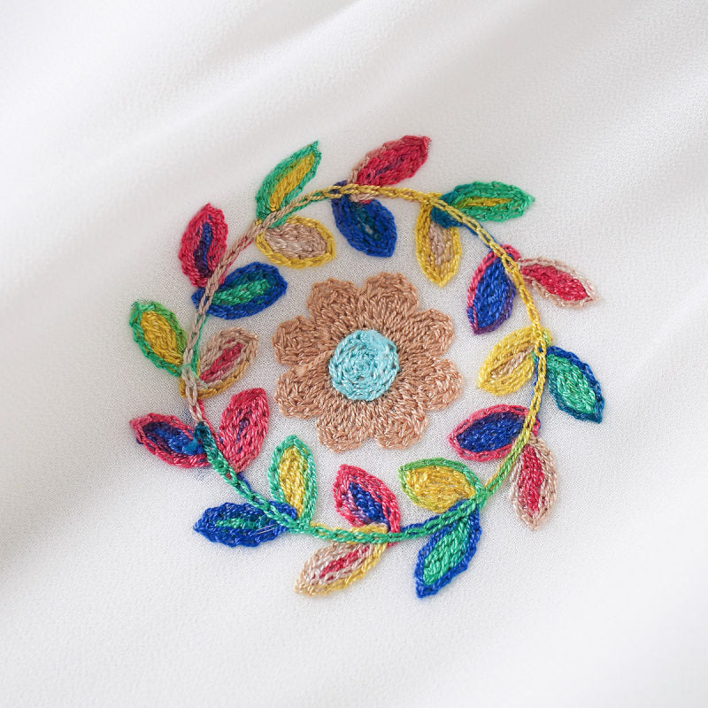 Vestido de Gasa Bordada para Mamá e Hija
