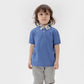 Light Blue Floral Print Splicing Dress and Polo Family Matching Outfit