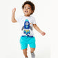 Summer Cotton Knitted T-shirt and Shorts Two Pieces Set