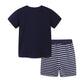 Summer Cartoon Cotton Knitted T-shirt and Shorts Two Pieces Set