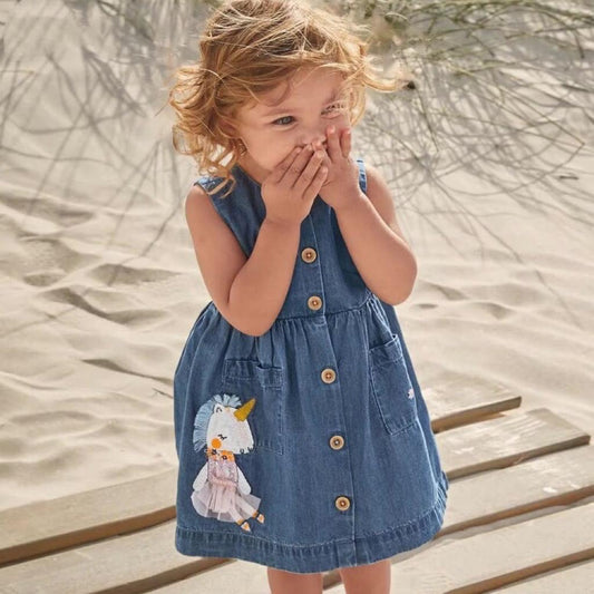 Girls Sleeveless Denim Dress