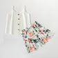 Top Blanco y Shorts con Estampado Floral para Mamá e Hija